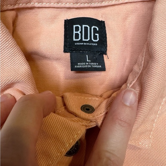 🌸 BDG Joey Short Sleeve Romper 🌸 Coral Button-Up Utility Coverall L 🔥 - Picture 5 of 6